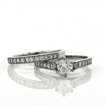 1.50CT Diamond Engagement Ring & Wedding Band Set